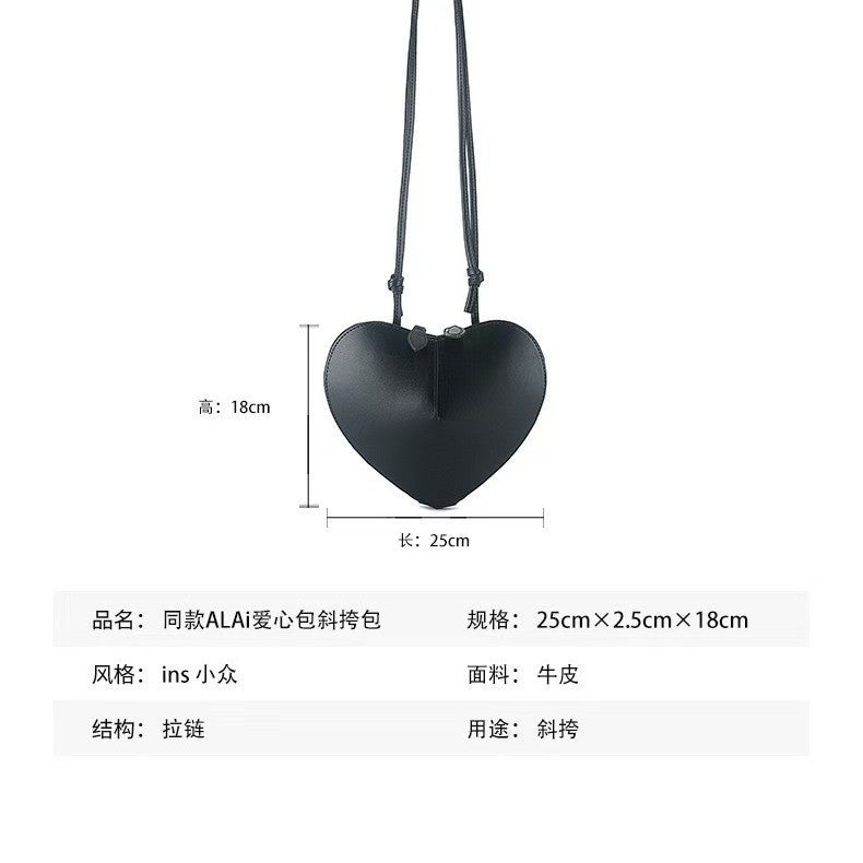 Alai Heart Bag 2025 Spring/ Single Shoulder Crossbody Bag Peach Heart Women'S Bag Japanese And Korean Versatile Bag - Image 3